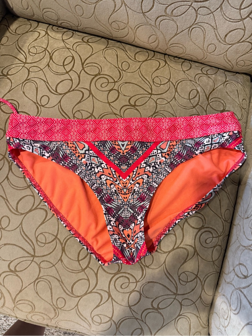 Prana Red and Orange Printed Tankini Set Medium - Picture 10 of 16